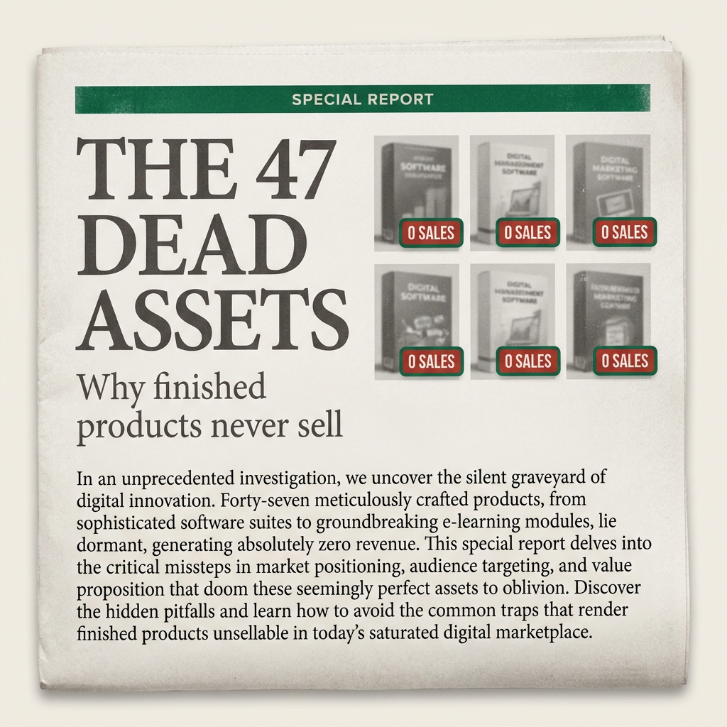 Print Artifact · "THE 47 DEAD ASSETS: Why finished products never sell"