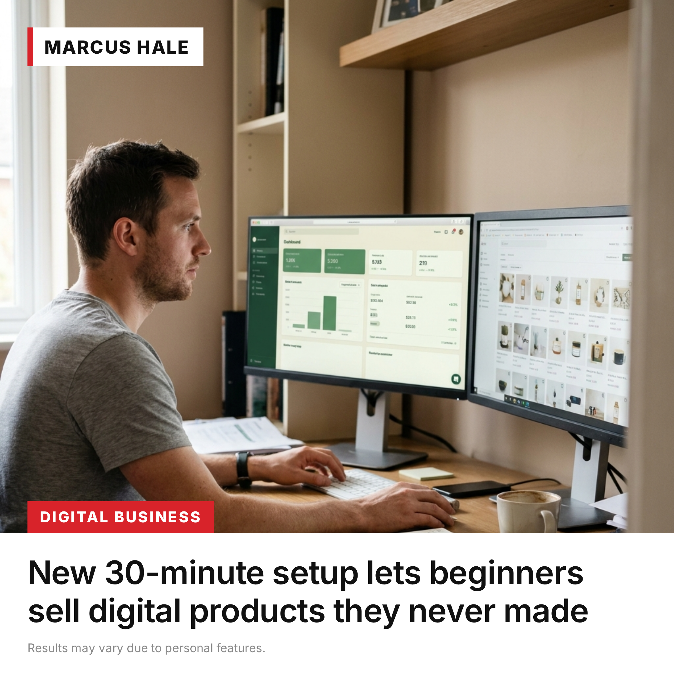 Named Expert · "New 30-minute setup lets beginners sell digital products they never made"