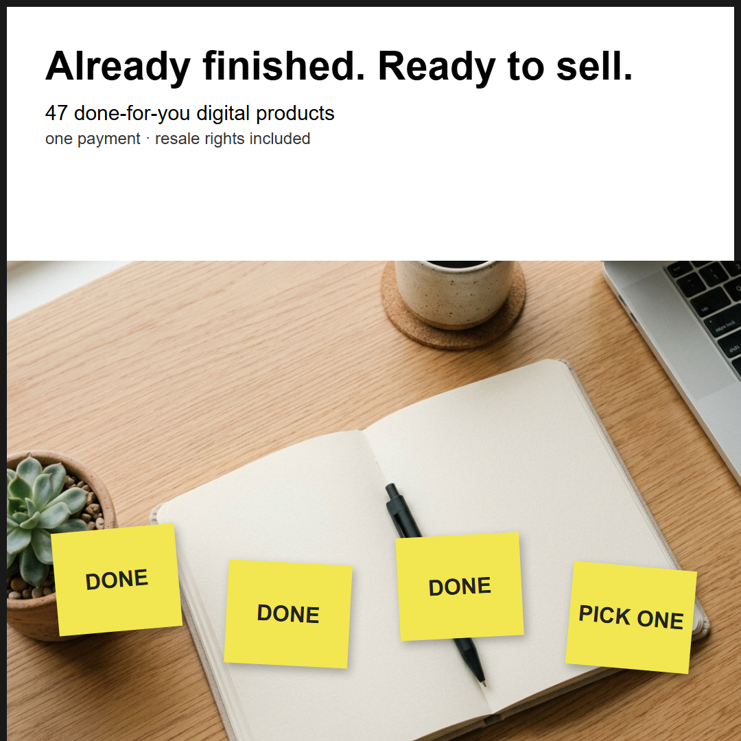 Finish Something — "Already finished. Ready to sell."